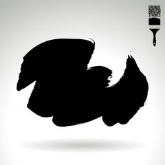 Black brush stroke and texture. Grunge vector abstract hand - painted element. Underline and border design.