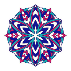Ornaamental abstract color mandala element. Vector illustration