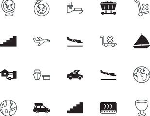 transport vector icon set such as: power, working, deliver, minimal, express, worldwide, cart, harbor, commerce, alternative, mining, creative, ecological, hybrid, sport, clean, crane, communication
