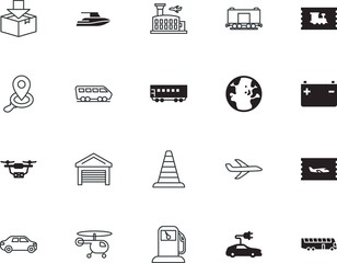 transport vector icon set such as: worker, commerce, group, export, earth, eco, eps, call, wood, propeller, plug, tickets, support, school, packaging, petrol, track, caution, quadrocopter, marine