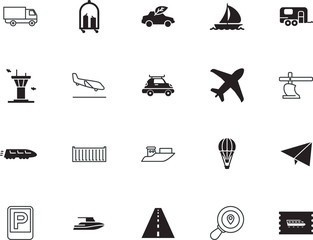 Fototapeta premium transport vector icon set such as: driving, subway, manufacturing, race, power, rv, weight, luxury, tractor, search, highway, international, sport, place, delivering, zone, home, roadside, hot, wing