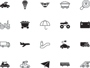 transport vector icon set such as: urban, outdoor, ladder, camera, natural, school, escalators, guide, motocross, s, opened, protection, motion, bus, pollution, friendly, order, fuel, agriculture