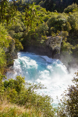 Fototapeta na wymiar The Huka Falls are a set of waterfalls on the Waikato River