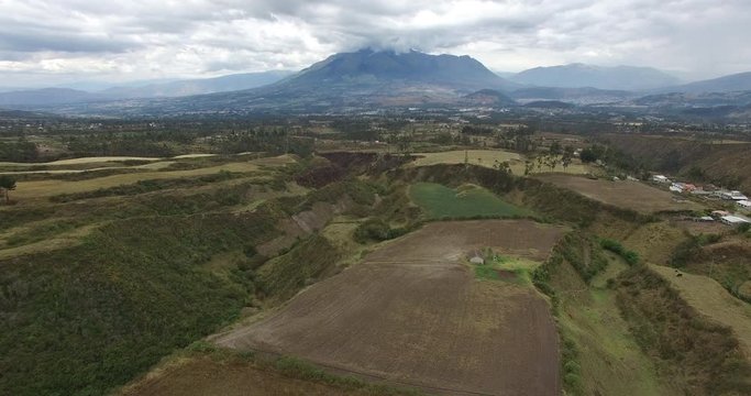 Aerial of rural Ecuador near Otavalo