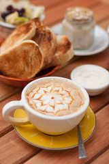 Toasts and coffee