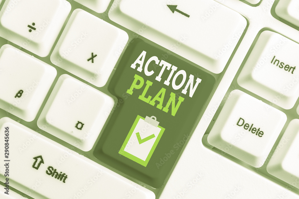 Poster handwriting text writing action plan. conceptual photo list of things or schedule to be made thia cu