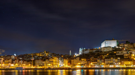 Fototapeta na wymiar Panoramic View of Porto at night