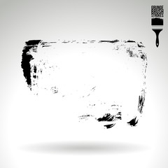 Black brush stroke and texture. Grunge vector abstract hand - painted element. Underline and border design.