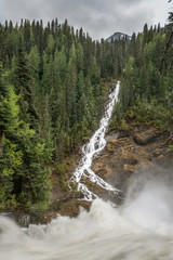 A photographer at Morkill Falls, BC, Canada