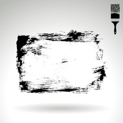 Black brush stroke and texture. Grunge vector abstract hand - painted element. Underline and border design.