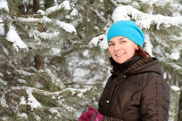 woman on a winter walk