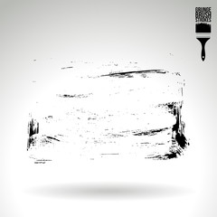 Black brush stroke and texture. Grunge vector abstract hand - painted element. Underline and border design.