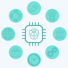 Artificial intelligence vector icon sign symbol