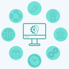 Artificial intelligence vector icon sign symbol