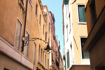 View of beautiful old buildings with windows