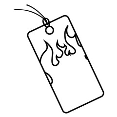 circular tag with fire flame vector illustration