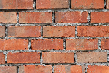 Just​ finished red​ brick​ wall