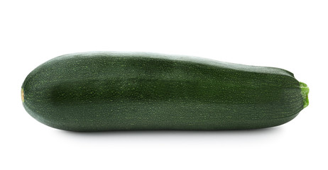 Fresh ripe green zucchini on white background
