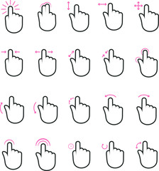 Hand Gestures Pixel Perfect for Web Graphics and Apps. Simple Minimal Pictogram - Vector - Vector