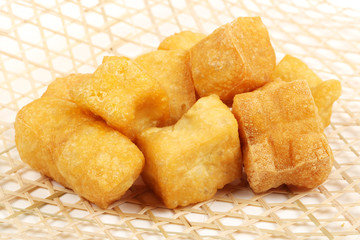 Tofu bubble on the white background