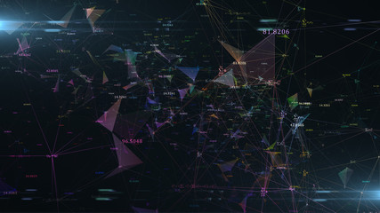 matrix made up of math formulas and mathematical equations - illustration rendering