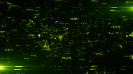Algorithm math equations of artificial neural networks systems  - illustration rendering