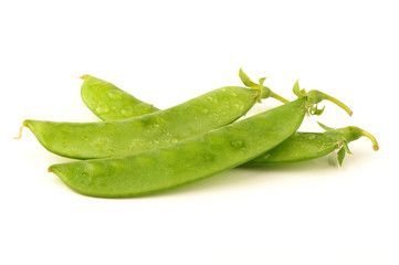 Snow peas isolated on white background