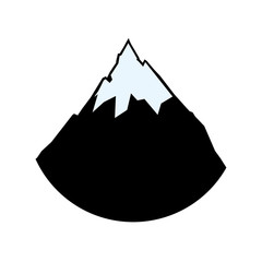 alpine mountain with snow vector illustration