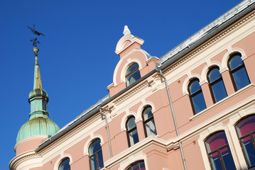 Fototapeta premium Antikes Stadtbild von Trondheim in Norwegen Europa