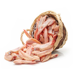Raw chicken wings isolated on white background. With clipping path.