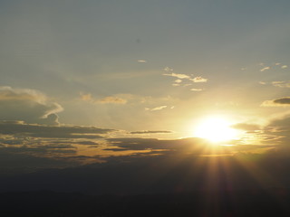Cloudy Sunset Landscape in Pereira Colombia