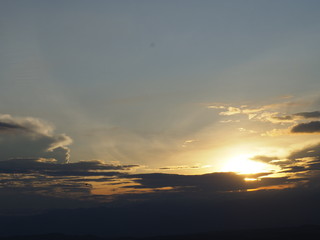 Fototapeta premium Cloudy Sunset Landscape in Pereira Colombia