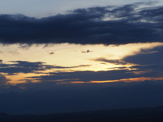 Fototapeta na wymiar Cloudy Sunset Landscape in Pereira Colombia