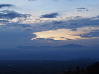 Fototapeta premium Cloudy Sunset Landscape in Pereira Colombia
