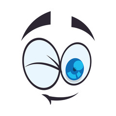 comic face kawaii character vector illustration