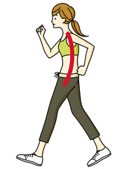 女性-ウォーキング-猫背