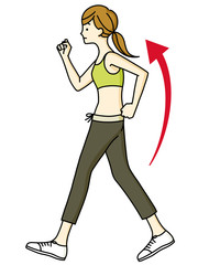 女性-ウォーキング-猫背