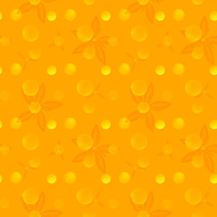 Illustrated floral seamless pattern, orange background