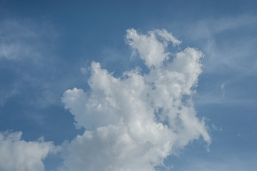 white fluffy clouds in the blue sky