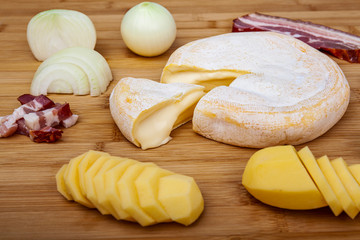 ingredients for the preparation of a tartiflette