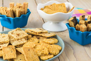 Cheese sticks and crisps.