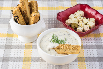 Cheese sticks and crisps.