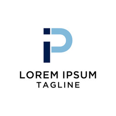 Fototapeta premium Abstract Monogram IP Logo Template