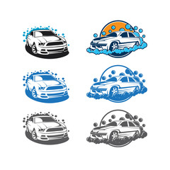 Obraz premium wash car logo set