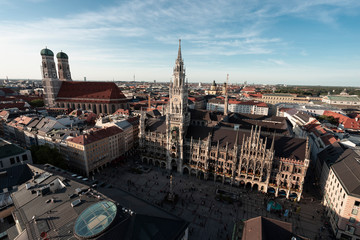 View over the skyline of Munich on a beautiful sunny day.