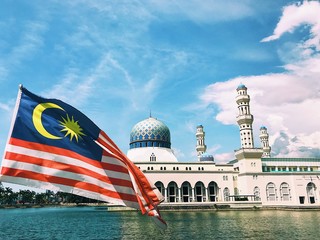 Malaysia national flag in mosque