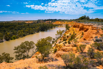 Murray River view from the Heading's Cliff lookout, Murtho Forest