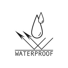 Waterproof logo flat illustration isolated on white background.