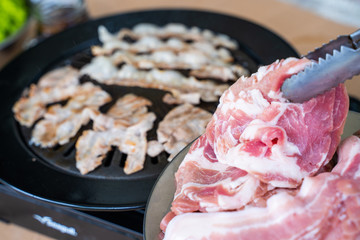 sliced pork for cooking korean BBQ