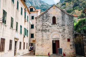 Fototapeta na wymiar Saint Michael Church at old town in Kotor, Montenegro